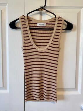 NAADAM Silk and Cashmere Striped Tank Top - Women's Size Small